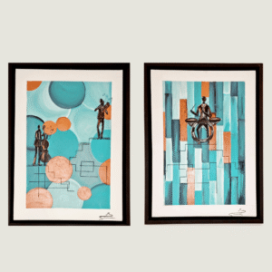 Home 🎵twin soul harmony – modern abstract wall art set | limited edition home décor